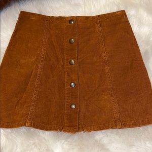 Corduroy button down skirt